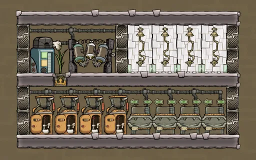 Simple Bathroom Loop, an Oxygen Not Included blueprint