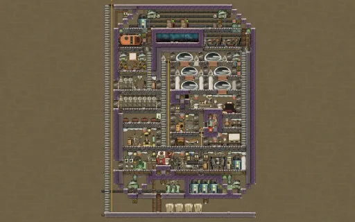 Base for 6 with Chillbox and Kitchen, an Oxygen Not Included blueprint